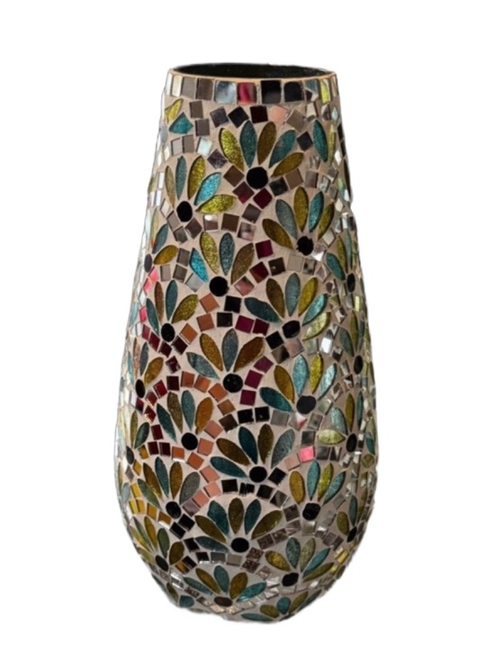 Other - 🔵🟢 Mosaic Glass Vase in Multicolor - Decorative Home Accent 🟢🔵